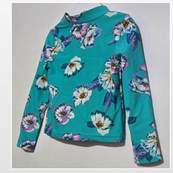 Carters Swim Rashguard Girls 3T Toddler Cropped Tropical Green Floral Top - Picture 6 of 10